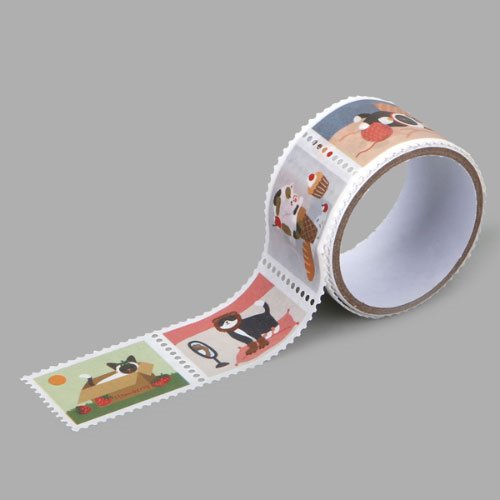 다용도 데코 디자인 종이 마스킹 테이프 stamp - 17 Daily cats 