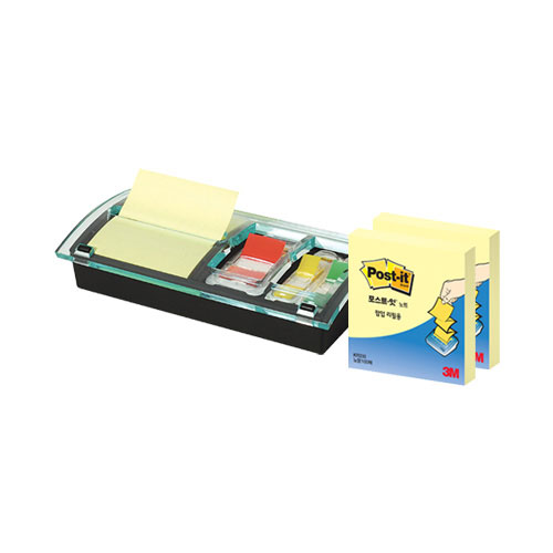 3M 포스트잇 팝업 메모지 노트 크리스탈 콤보 탁상용 디스펜서 (DS-100 )