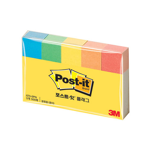 3M 포스트잇 메모지 노트 종이 플래그 분류용 (670-5PN)
