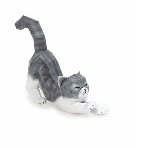 DIY 페이퍼 크래프트 종이공작 교육용 취미생활 인테리어 (고양이)