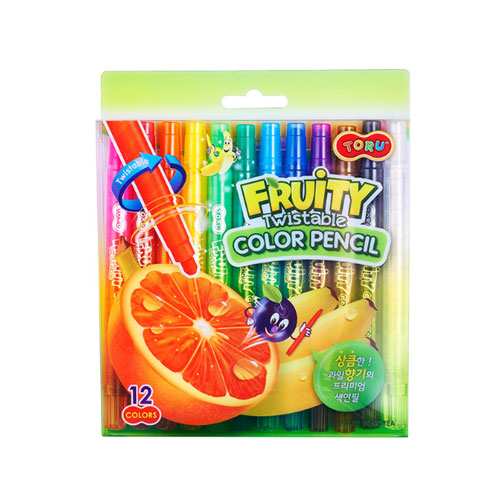 칼라 펜슬 미술용품 부드럽고 튼튼한 향기 색연필 12색